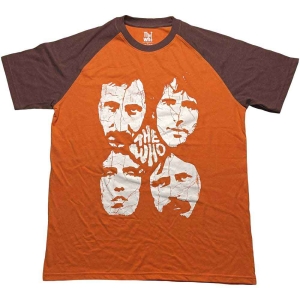 The Who - Faces Uni Orange/Brown Raglan:  S in der Gruppe MERCHANDISE / T-shirt / Pop-Rock bei Bengans Skivbutik AB (5542578r)