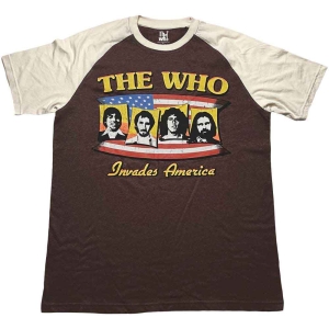The Who - Invades America Uni Brown/Natrl Raglan:  in der Gruppe MERCHANDISE / T-shirt / Pop-Rock bei Bengans Skivbutik AB (5542579r)