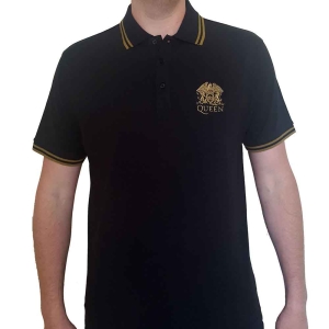 Queen - Crest Logo Uni Bl Piké:  in der Gruppe MERCHANDISE / T-shirt / Pop-Rock bei Bengans Skivbutik AB (5542824r)