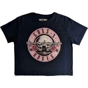 Guns N Roses - Classic Logo Lady Navy Crop Top:   (S) in der Gruppe MERCHANDISE / T-shirt / Heavy Metal bei Bengans Skivbutik AB (5543012)