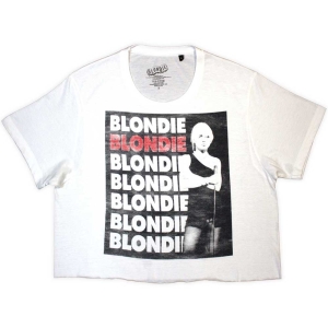 Blondie - Stacked Logo Lady Wht Crop Top:  in der Gruppe MERCHANDISE / T-shirt / Pop-Rock bei Bengans Skivbutik AB (5543152r)
