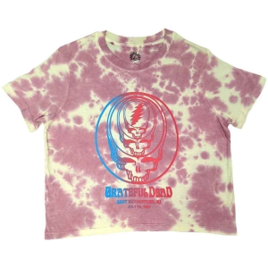 Grateful Dead - Concentric Skull Lady Pink Dip-Dye Crop  in der Gruppe MERCHANDISE / T-shirt / Pop-Rock bei Bengans Skivbutik AB (5543162r)