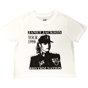 Janet Jackson - Rhythm Nation Uni Wht Crop Top:  in der Gruppe MERCHANDISE / T-shirt / Pop-Rock bei Bengans Skivbutik AB (5543164r)