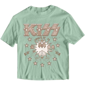 Kiss - Spirit Of '76 Lady Green Crop Top:  in der Gruppe MERCHANDISE / T-shirt / Hårdrock bei Bengans Skivbutik AB (5543166r)