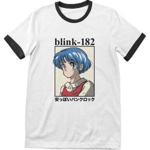 Blink-182 - Anime Ringer Uni Wht in der Gruppe MERCHANDISE / T-shirt / Pop-Rock bei Bengans Skivbutik AB (5543516)