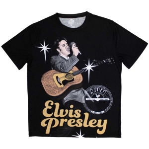 Elvis Presley - Elvis Mic Uni Bl Sublim  in der Gruppe MERCHANDISE / T-shirt / Pop-Rock bei Bengans Skivbutik AB (5544011r)