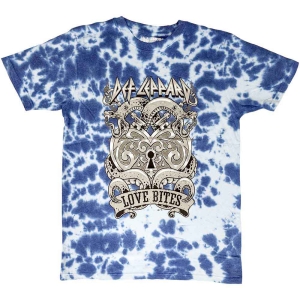 Def Leppard - Love Bites Uni Blue Dip-Dye  in der Gruppe MERCHANDISE / T-shirt / Hårdrock bei Bengans Skivbutik AB (5544813r)