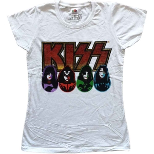 Kiss - Logo, Faces & Icons Lady Wht in der Gruppe MERCHANDISE / T-shirt / Hårdrock bei Bengans Skivbutik AB (5544865r)