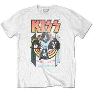 Kiss - World Wide Uni Wht  in der Gruppe MERCHANDISE / T-shirt / Hårdrock bei Bengans Skivbutik AB (5544872r)