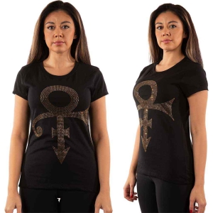 Prince - Gold Symbol Diamante Lady Bl  in der Gruppe MERCHANDISE / T-shirt / Pop-Rock bei Bengans Skivbutik AB (5545878r)