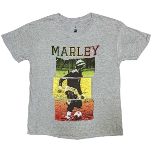 Bob Marley - Football Text Uni Grey  in der Gruppe MERCHANDISE / T-shirt / Reggae bei Bengans Skivbutik AB (5546031r)