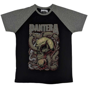 Pantera - Serpent Skull Uni Bl/Grey Raglan in der Gruppe MERCHANDISE / T-shirt / Hårdrock bei Bengans Skivbutik AB (5546634r)