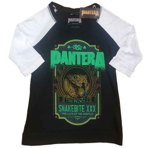 Pantera - Snakebite Xxx Label Lady Bl/Wht Raglan in der Gruppe MERCHANDISE / T-shirt / Hårdrock bei Bengans Skivbutik AB (5546635r)