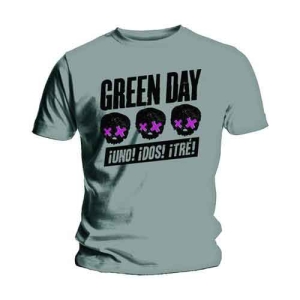 Green Day - 3 Heads Better Than 1 Uni Grey  in der Gruppe MERCHANDISE / T-shirt / Punk bei Bengans Skivbutik AB (5547141r)