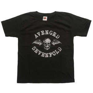 Avenged Sevenfold - Classic Deathbat Boys T-Shirt Char in der Gruppe MERCHANDISE / Merch / Hårdrock bei Bengans Skivbutik AB (5548614r)