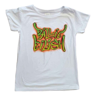 Billie Eilish - Graffiti Girls Wht Skinny Fit in der Gruppe MERCHANDISE / Merch / Pop-Rock bei Bengans Skivbutik AB (5548651r)
