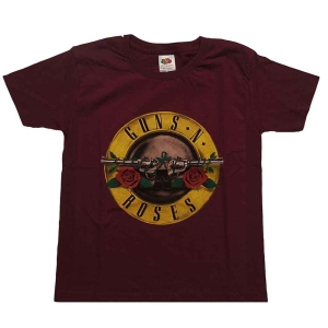 Guns N Roses - Classic Logo Boys T-Shirt  Maroon in der Gruppe MERCHANDISE / Merch / Hårdrock bei Bengans Skivbutik AB (5548709r)