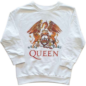 Queen - Classic Crest Boys Wht Sweatshirt in der Gruppe MERCHANDISE / Merch / Pop-Rock bei Bengans Skivbutik AB (5548801r)