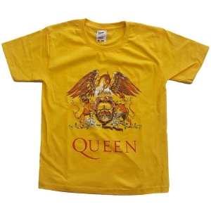 Queen - Classic Crest Boys T-Shirt Yell in der Gruppe MERCHANDISE / Merch / Pop-Rock bei Bengans Skivbutik AB (5548805r)