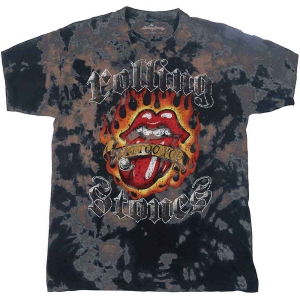 Rolling Stones - Tattoo Flames Boys T-Shirt Grey Dip-Dye in der Gruppe MERCHANDISE / Merch / Pop-Rock bei Bengans Skivbutik AB (5548833r)