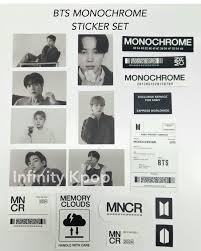 Bts - Monochrome Sticker Set in der Gruppe UNSERE TIPPS / Freitagsveröffentlichungen / Fredag den 30:e augusti 2024 bei Bengans Skivbutik AB (5550193)