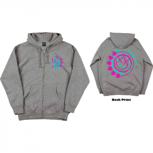 Blink-182 - Double Six Arrow Smile Grey Zip Hoodie in der Gruppe Övrigt /  bei Bengans Skivbutik AB (5552086r)