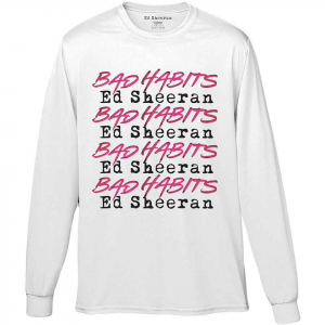 Ed Sheeran - Bad Habits Stacked Uni Wht Long Sleeve in der Gruppe MERCHANDISE / T-shirt / Pop-Rock bei Bengans Skivbutik AB (5552169r)