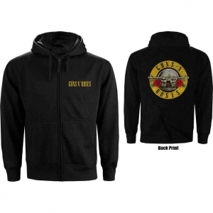 Guns N Roses - Classic Logo Backprint Uni Bl Zip Hoodie in der Gruppe Övrigt / bei Bengans Skivbutik AB (5552582r)