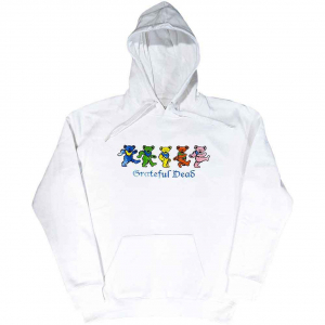 Grateful Dead - Dancing Bears Uni Wht Hoodie in der Gruppe Övrigt / bei Bengans Skivbutik AB (5552594r)