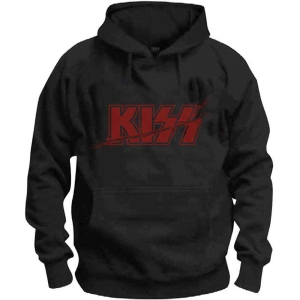 Kiss - Slashed Logo Uni Bl Hoodie in der Gruppe MERCHANDISE / Kapuzenpullover / Hårdrock bei Bengans Skivbutik AB (5552913r)