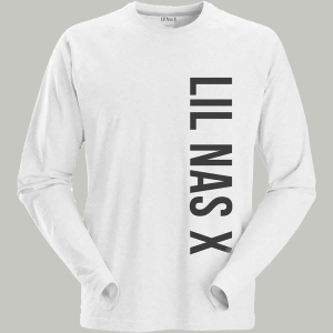 Lil Nas X - Vertical Text Uni Wht Longsleeve in der Gruppe MERCHANDISE / T-shirt / Hip Hop-Rap bei Bengans Skivbutik AB (5553295r)
