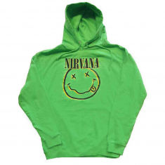 Nirvana - Inverse Happy Face Uni Green Hoodie in der Gruppe Övrigt / bei Bengans Skivbutik AB (5553892r)