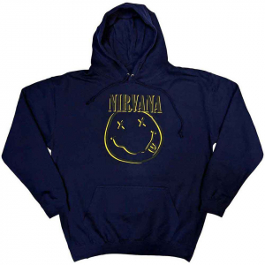 Nirvana - Inverse Happy Face Uni Navy Hoodie in der Gruppe Övrigt / bei Bengans Skivbutik AB (5553893r)