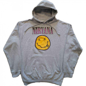 Nirvana - Xerox Happy Face Pink Grey Hoodie in der Gruppe Övrigt /  bei Bengans Skivbutik AB (5553895r)