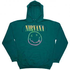 Nirvana - Sorbet Ray Happy Face Turq Hoodie in der Gruppe Övrigt /  bei Bengans Skivbutik AB (5553896r)