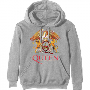 Queen - Classic Crest Grey Hoodie in der Gruppe Övrigt / bei Bengans Skivbutik AB (5553962r)