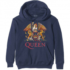 Queen - Classic Crest Navy Hoodie in der Gruppe Övrigt /  bei Bengans Skivbutik AB (5553963r)
