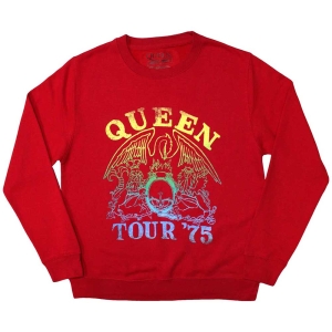 Queen - Tour  75 Crest Uni Red Sweatshirt in der Gruppe UNSERE TIPPS / Neu eingetroffen Merch / Juni bei Bengans Skivbutik AB (5553969r)