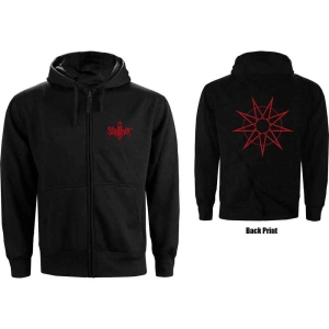 Slipknot - 9-Point Star Backprint Uni Bl Zip Hoodie in der Gruppe MERCHANDISE / Kapuzenpullover / Hårdrock bei Bengans Skivbutik AB (5554716r)