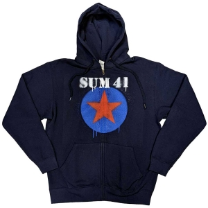 Sum 41 - Star Logo Uni Navy Zip Hoodie in der Gruppe MERCHANDISE / Kapuzenpullover / Punk bei Bengans Skivbutik AB (5554757r)
