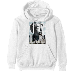 Tupac - La Skyline Uni Wht Hoodie in der Gruppe MERCHANDISE / Kapuzenpullover / Hip Hop-Rap bei Bengans Skivbutik AB (5555308r)