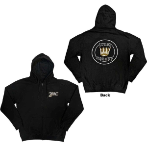 Tupac - Crown Seal Uni Bl Zip Hoodie in der Gruppe MERCHANDISE / Kapuzenpullover / Hip Hop-Rap bei Bengans Skivbutik AB (5555309r)