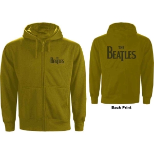 The Beatles - Drop T Logo B-Print Green Zip Hoodie in der Gruppe MERCHANDISE / Kapuzenpullover / Pop-Rock bei Bengans Skivbutik AB (5555336r)