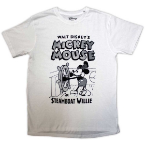 Disney Mickey Mouse - Steamboat Willie Uni Wht T-Shirt in der Gruppe MERCHANDISE / T-shirt / Film-Musikal bei Bengans Skivbutik AB (5557019r)