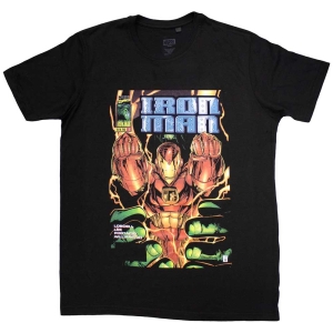 Marvel - Iron Man Fist Comic Cover Uni Bl T-Shirt in der Gruppe MERCHANDISE / T-shirt / Film-Musikal bei Bengans Skivbutik AB (5562552r)