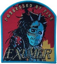 Exhumer - Patch Possessed By Fire Blue Border in der Gruppe MERCHANDISE / Stoffaufnäher / Heavy Metal bei Bengans Skivbutik AB (5562691)