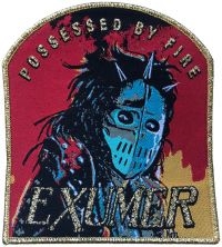 Exhumer - Patch Possessed By Fire Gold Border in der Gruppe MERCHANDISE / Stoffaufnäher / Heavy Metal bei Bengans Skivbutik AB (5562692)