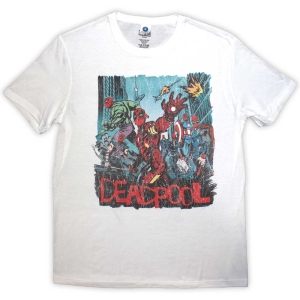Marvel - Deadpool Hero Scene Vintage Wht T-Shirt in der Gruppe MERCHANDISE / T-shirt / Film-Musikal bei Bengans Skivbutik AB (5562856r)