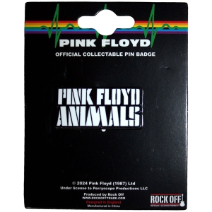 Pink Floyd - Animals Mono Text Logo Pin Badge in der Gruppe MERCHANDISE / Merch / Pop-Rock bei Bengans Skivbutik AB (5562893)