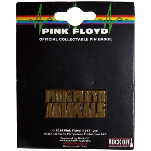 Pink Floyd - Animals Gold Text Logo Pin Badge in der Gruppe MERCHANDISE / Merch / Pop-Rock bei Bengans Skivbutik AB (5562894)
